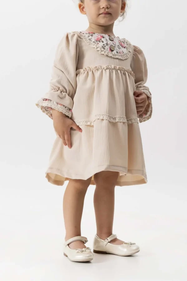 Baby Girl Formal Dress with Collar Detail: Ages 2-5