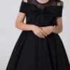 girls-party-dress-with-bow-Black Girls Party Ddress with Bow : Ages 2-9