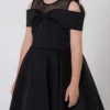 girls-party-dress-with-bow-Black2 Girls Party Ddress with Bow : Ages 2-9
