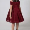 girls-party-dress-with-bow-Red2 Girls Party Ddress with Bow : Ages 2-9