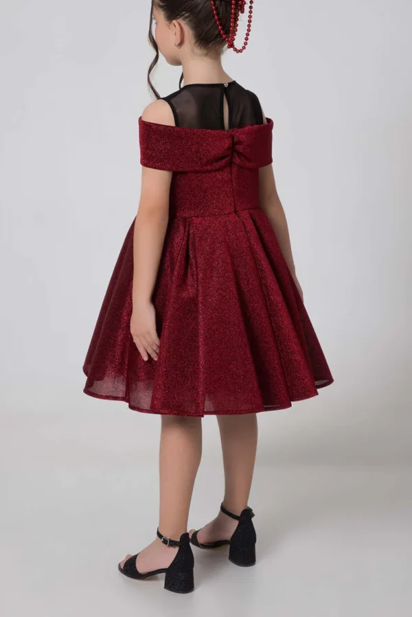 girls-party-dress-with-bow-Red2 Girls Party Ddress with Bow : Ages 2-9