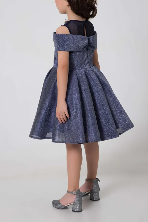 girls-party-dress-with-bowBlue2 Girls Party Ddress with Bow : Ages 2-9
