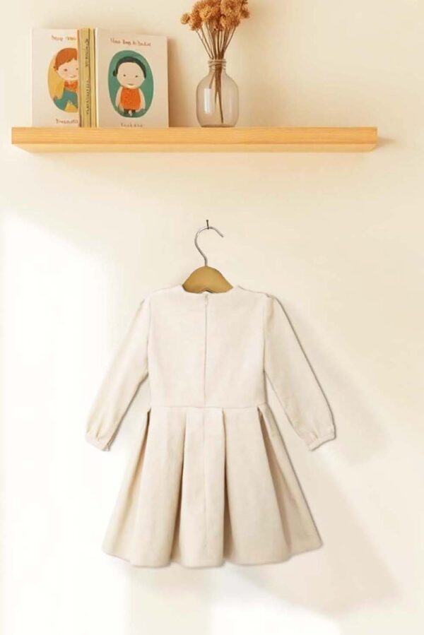 Baby Girl Velvet Dress - Cross-Stitch Embroidery