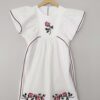Girls' Cotton Dress with Cross-Stitch Embroidery