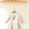 Baby Girl Velvet Dress - Cross-Stitch Embroidery